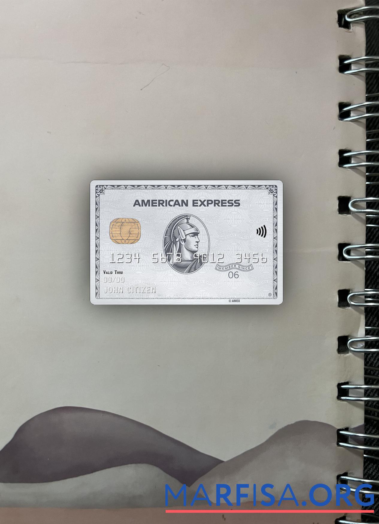 Realistic USA NAB bank AMEX platinum card photolook front real example